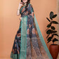 Rajwada Dark Blue Cotton Blend Printed Saree For Women