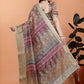Rajwada Beige Cotton Blend Printed Saree For Women