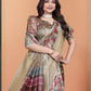 Rajwada Beige Cotton Blend Printed Saree For Women