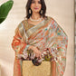 Rajwada Off White Cotton Blend Printed Saree For Women