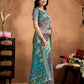 Rajwada Blue Cotton Blend Printed Saree For Women