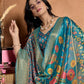 Rajwada Blue Cotton Blend Printed Saree For Women