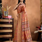 Rajwada Rust  Cotton Blend Printed Saree For Women