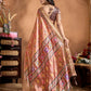 Rajwada Rust  Cotton Blend Printed Saree For Women