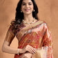 Rajwada Rust  Cotton Blend Printed Saree For Women