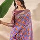 Rajwada Purple  Cotton Blend Printed Saree For Women