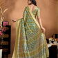 Rajwada Sage green Cotton Blend Printed Saree For Women