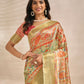 Rajwada Light Green And Red Cotton Blend Printed Saree For Women