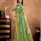 Rajwada Pista Green Cotton Blend Printed Saree For Women