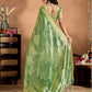 Rajwada Pista Green Cotton Blend Printed Saree For Women