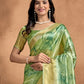Rajwada Pista Green Cotton Blend Printed Saree For Women