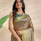 Rajwada Sage Green Cotton Blend Printed Saree For Women