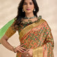 Rajwada Olive And Gold Cotton Blend Printed Saree For Women