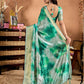 Rajwada Sea Green Cotton Blend Printed Saree For Women