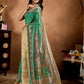 Rajwada Green Cotton Blend Printed Saree For Women