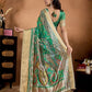 Rajwada Green Cotton Blend Printed Saree For Women