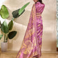 Rajwada Magenta Cotton Blend Printed Saree For Women