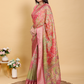 Rajwada Dusty Rose Pink Cotton Printed Saree For Women