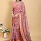 Rajwada Dusty Mauve Cotton Printed Saree For Women