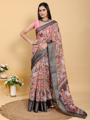 Rajwada Multicolor Cotton Printed Saree For Women
