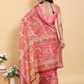 Rajwada Peach Cotton Printed Saree For Women