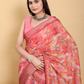 Rajwada Peach Cotton Printed Saree For Women