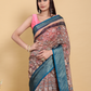 Rajwada Brown And Teal Blue Cotton Printed Saree For Women