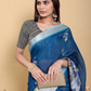 Rajwada Navy Blue Cotton Printed Saree For Women