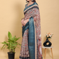Rajwada Brown And Teal Blue Cotton Printed Saree For Women