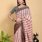 Rajwada Off White Cotton Printed Saree For Women