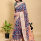 Rajwada Royal Blue Cotton Printed Saree For Women