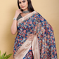 Rajwada Royal Blue Cotton Printed Saree For Women