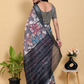 Rajwada Grey Cotton Printed Saree For Women