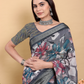 Rajwada Grey Cotton Printed Saree For Women