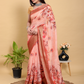 Rajwada Peach Cotton Printed Saree For Women