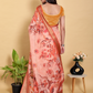 Rajwada Peach Cotton Printed Saree For Women