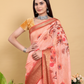 Rajwada Peach Cotton Printed Saree For Women