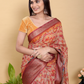 Rajwada Rust Red Cotton Printed Saree For Women