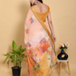 Rajwada Peach Cotton Printed Saree For Women
