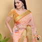 Rajwada Peach Cotton Printed Saree For Women