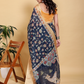 Rajwada Navy Blue Cotton Printed Saree For Women