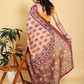 Rajwada Peach Cotton Printed Saree For Women