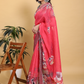 Rajwada Pink Cotton Printed Saree For Women