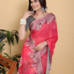 Rajwada Pink Cotton Printed Saree For Women