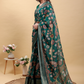 Rajwada Teal Green Cotton Printed Saree For Women