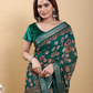 Rajwada Teal Green Cotton Printed Saree For Women