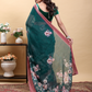 Rajwada Teal Green Cotton Printed Saree For Women
