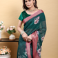 Rajwada Teal Green Cotton Printed Saree For Women