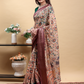 Rajwada Beige Cotton Printed Saree For Women
