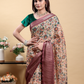 Rajwada Beige Cotton Printed Saree For Women